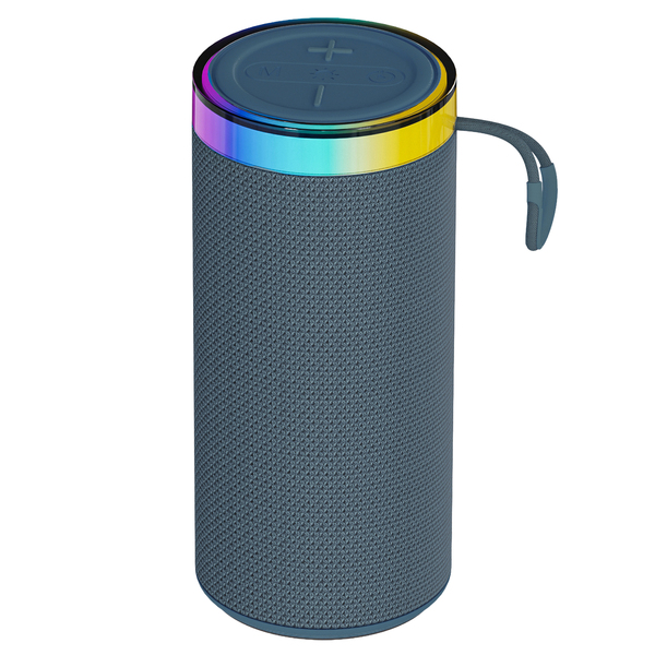Supersonic SC-2440BT BLU 8-Watt-RMS Halo Spark Go Portable Bluetooth Rechargeable Speaker with TWS, LEDs, USB/microSD Card, and FM Radio (Blue)