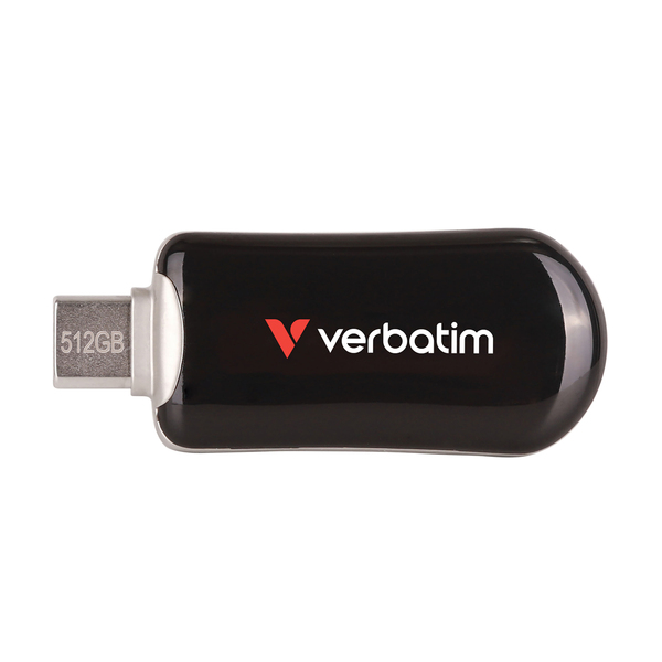 Verbatim 30227 Plectra USB-C Flash Drive, Black (512 GB)